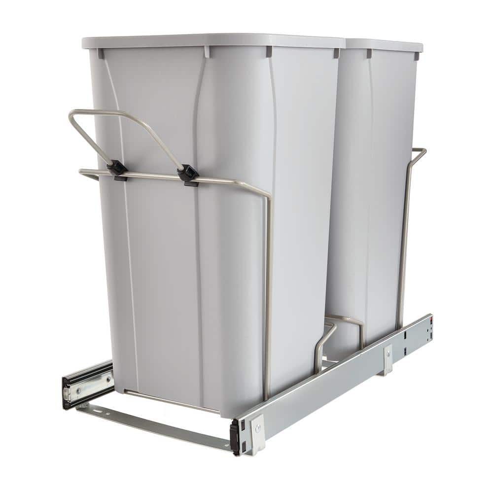 22.5 in. x 13.5 in. x 11.75 in. In Cabinet Pull Out Soft-Close 27 Qt. Trash Can - Hercitys