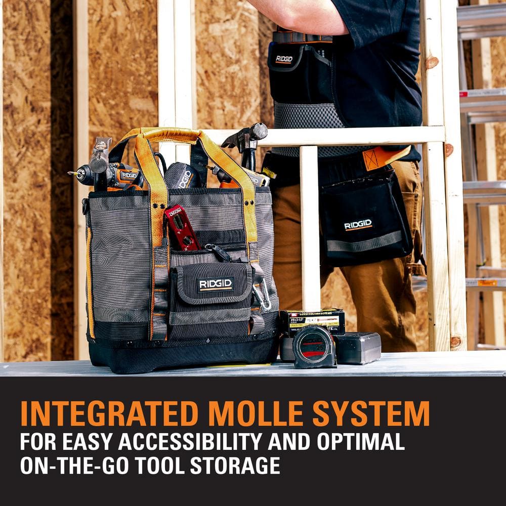 14 in. 5 Pocket Professional Grade Open Tool Tote - Hercitys