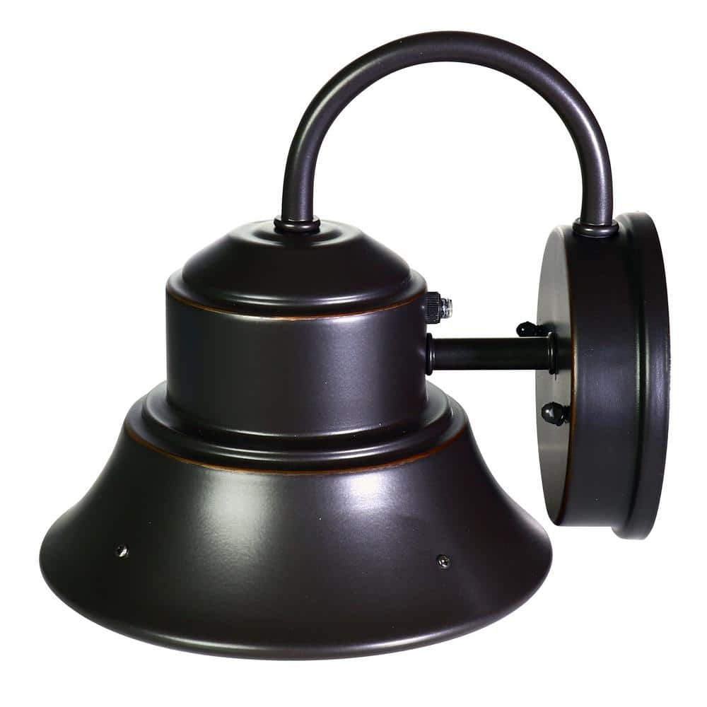 1000 Lumen Integrated LED Bronze Dusk to Dawn Bell Wall Light, 4000K - Hercitys