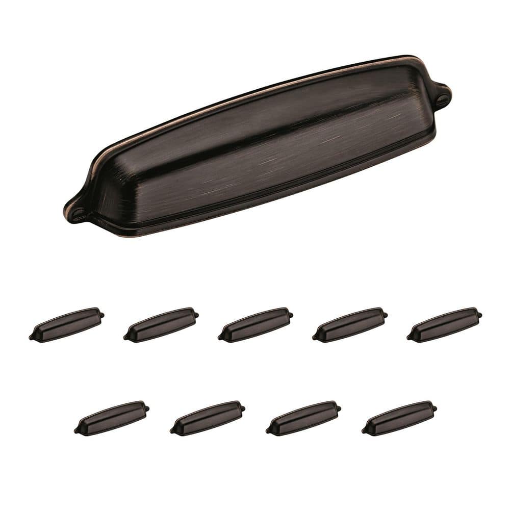 10-Pack Stature 5-1/16 in.  128mm  Classic Oil Rubbed Bronze Cabinet Cup Pulls - Hercitys