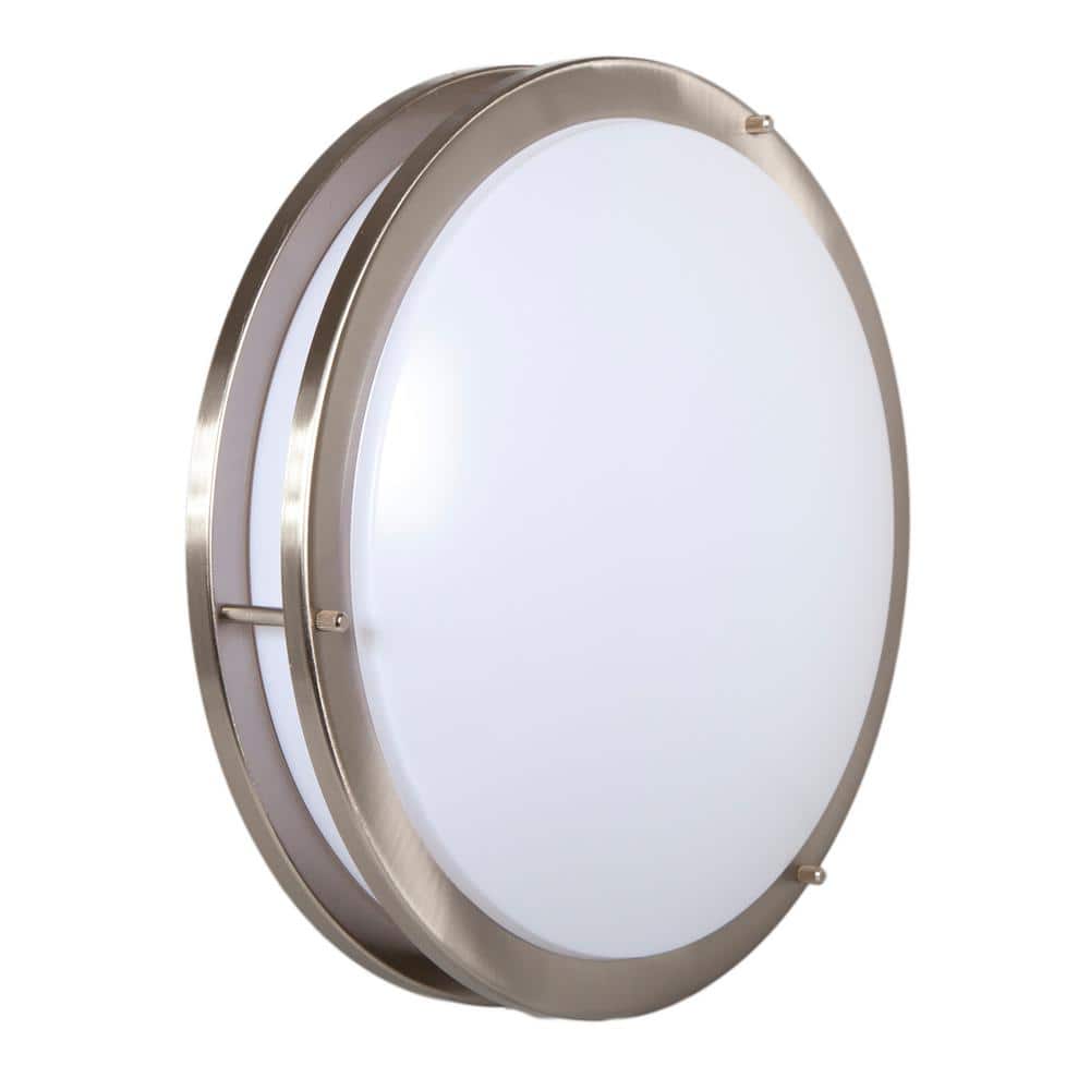 14 in. Satin Nickel LED Ceiling Mount Fixture, 5 CCT 2700K-5000K, 2100 Lumens, Dimmable - Hercitys