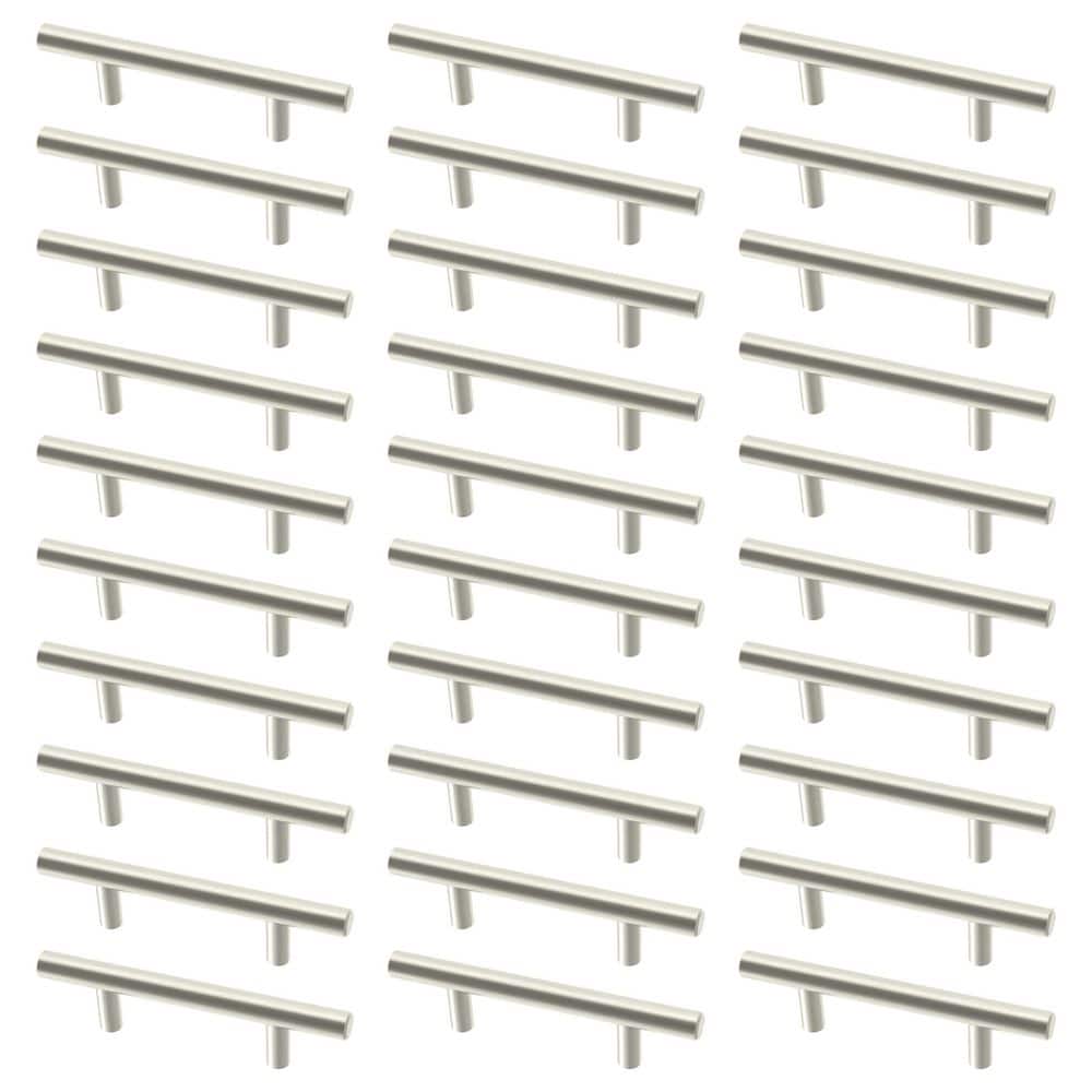 30-Pack Simple Bar 3 in. (76 mm) Modern Cabinet Drawer Pulls in Stainless Steel - Hercitys