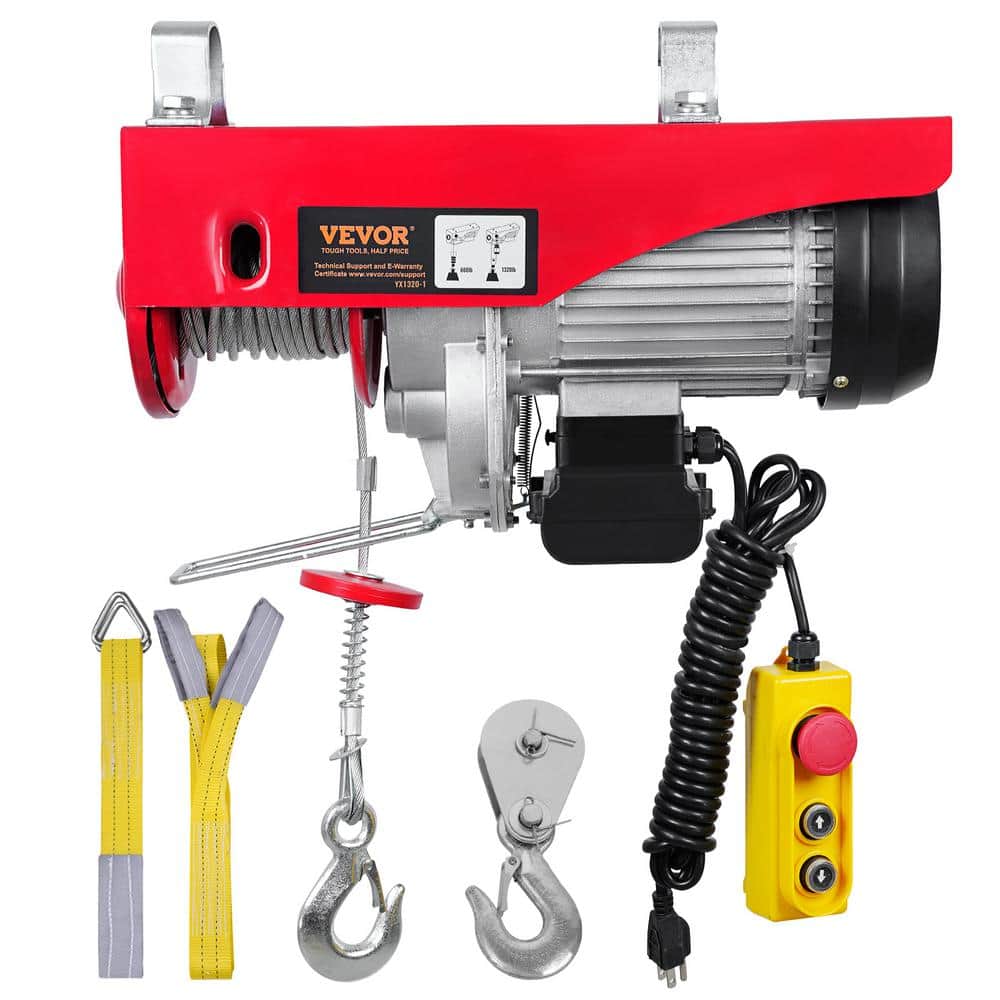 440 lbs. Electric Chain Hoist 480 Watt Electric Steel Cable Hoist with 14 ft. Wired Remote Control and Pure Copper Motor - Hercitys