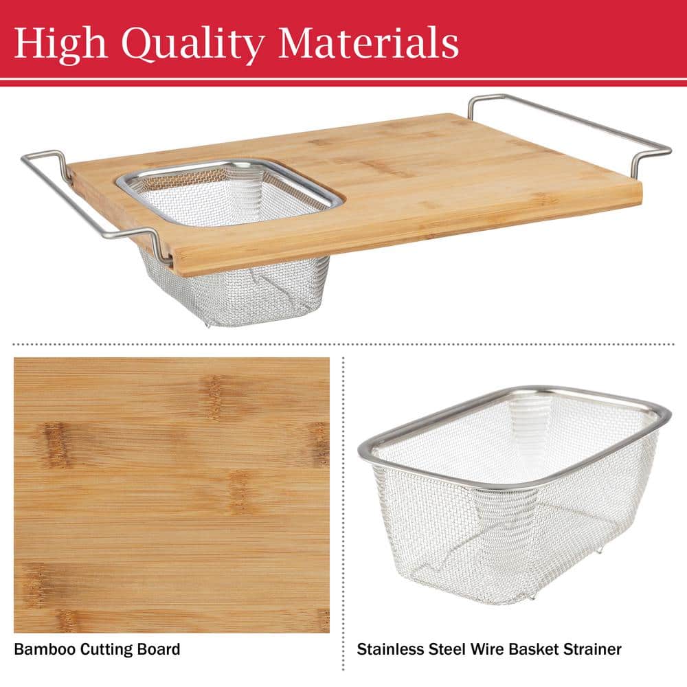 13.2in x 11.5in 2 in 1 Cutting Board with Strainer - Hercitys
