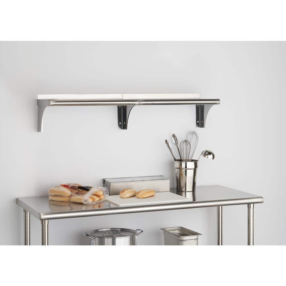 24 in. Stainless Steel Wall Shelf (2-Pack) - Hercitys