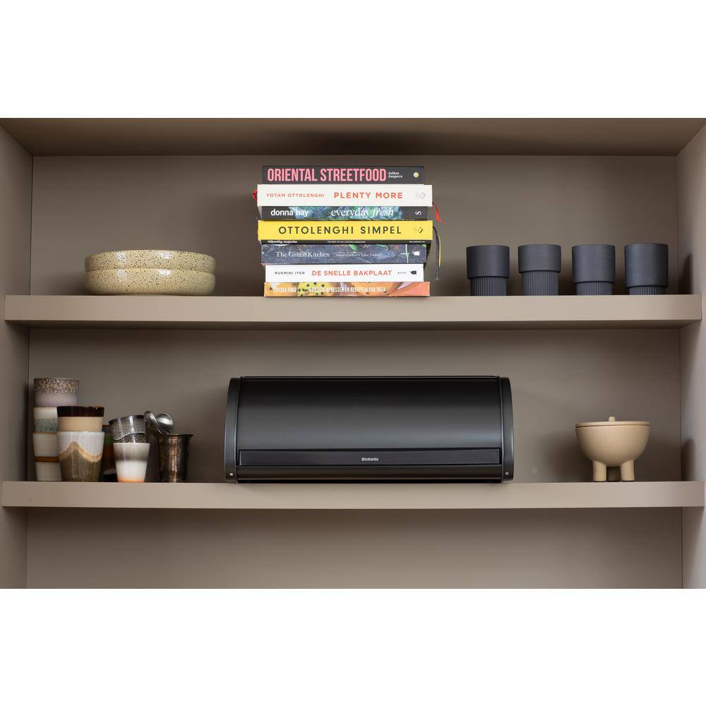 1-Piece Roll Top Steel Bread Box, Confident Gray - Hercitys