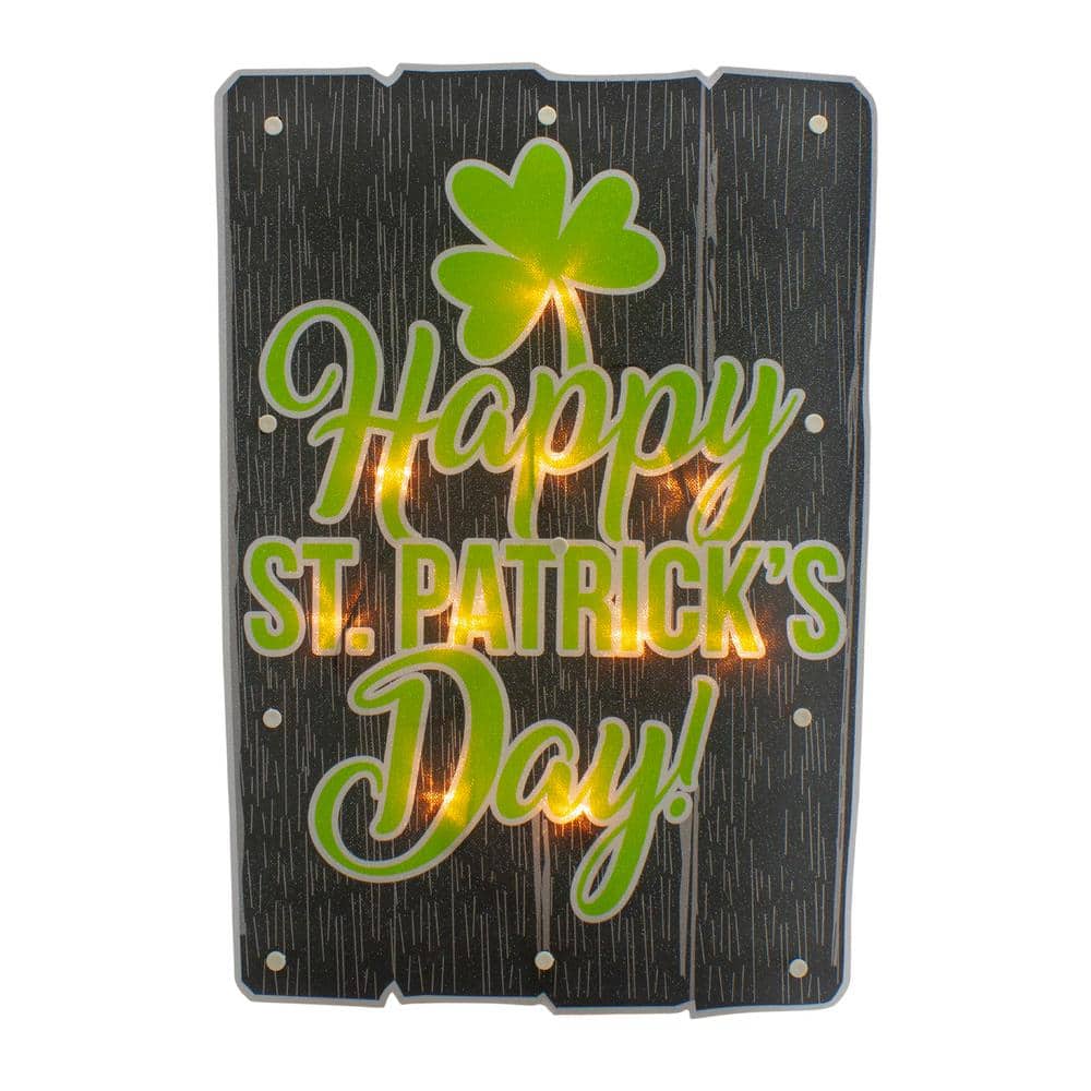17 in. Lighted Happy St. Patrick’s Day Window Silhouette Decoration - Hercitys