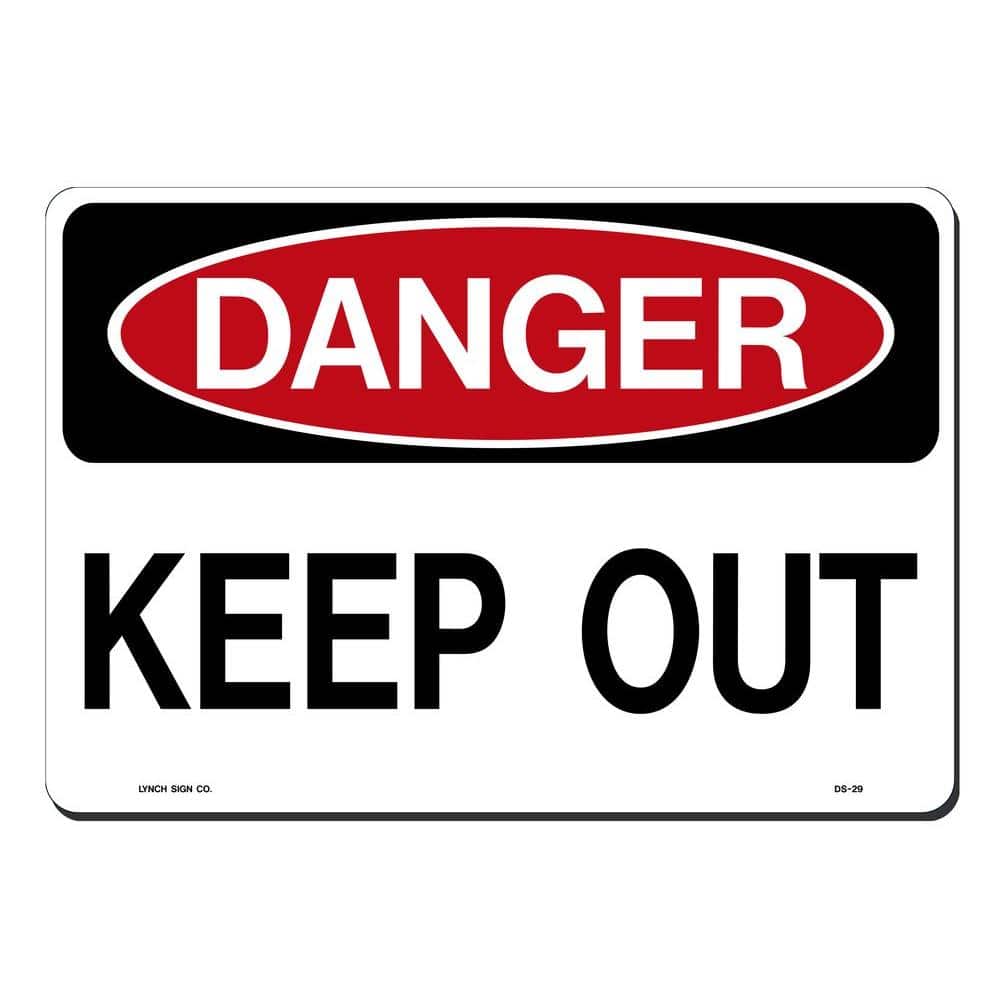 14 in. x 10 in. Danger Keep Out Sign Printed on More Durable, Thicker, Longer Lasting Styrene Plastic - Hercitys