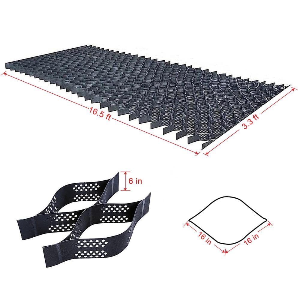3.3 ft. x 16.5 ft. x 6 in. L Series Plastic Ground Geo Grid Driveway Ground Pavers Geocell - Hercitys