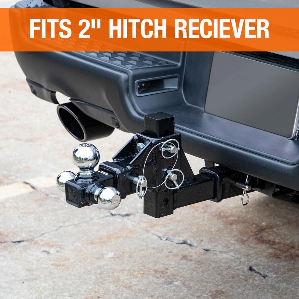 1-7/8 in., 2 in., 2-5/16 in. Chrome Towing Balls Adjustable Tri-Ball Hitch - Hercitys