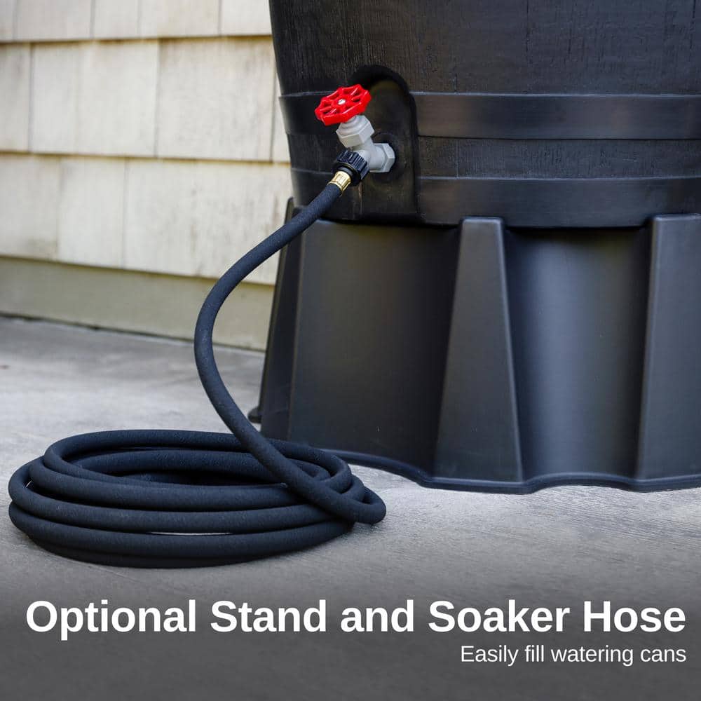 50 Gal. Rain Barrel Black Colour with Plastic Spigot - Hercitys