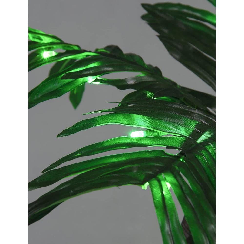 2 ft. Pre-Lit Twins Palm Tree Bonsai Artificial Christmas Tree 25 LED Lights Green Light Built-In Timer - Hercitys