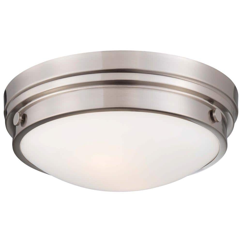2-Light Brushed Nickel Flush Mount - Hercitys