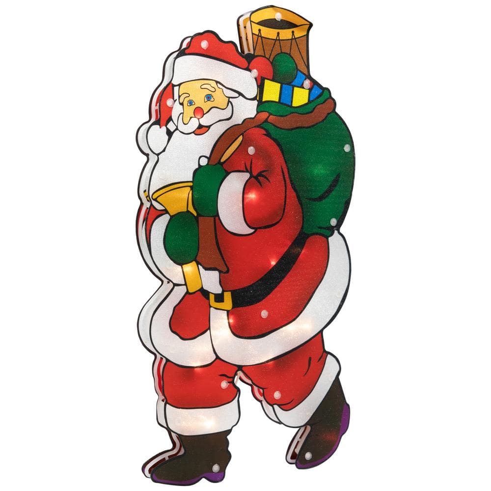 17.75 in. Lighted Santa Claus Christmas Window Silhouette - Hercitys