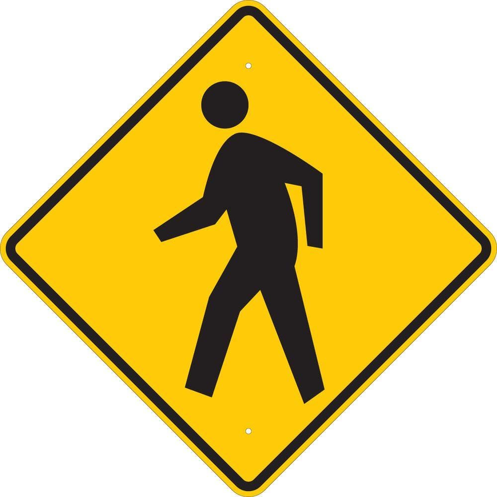 24 in. x 24 in. B-959 Reflective Sheeting on Aluminum Crosswalk Picto Traffic Sign - Hercitys