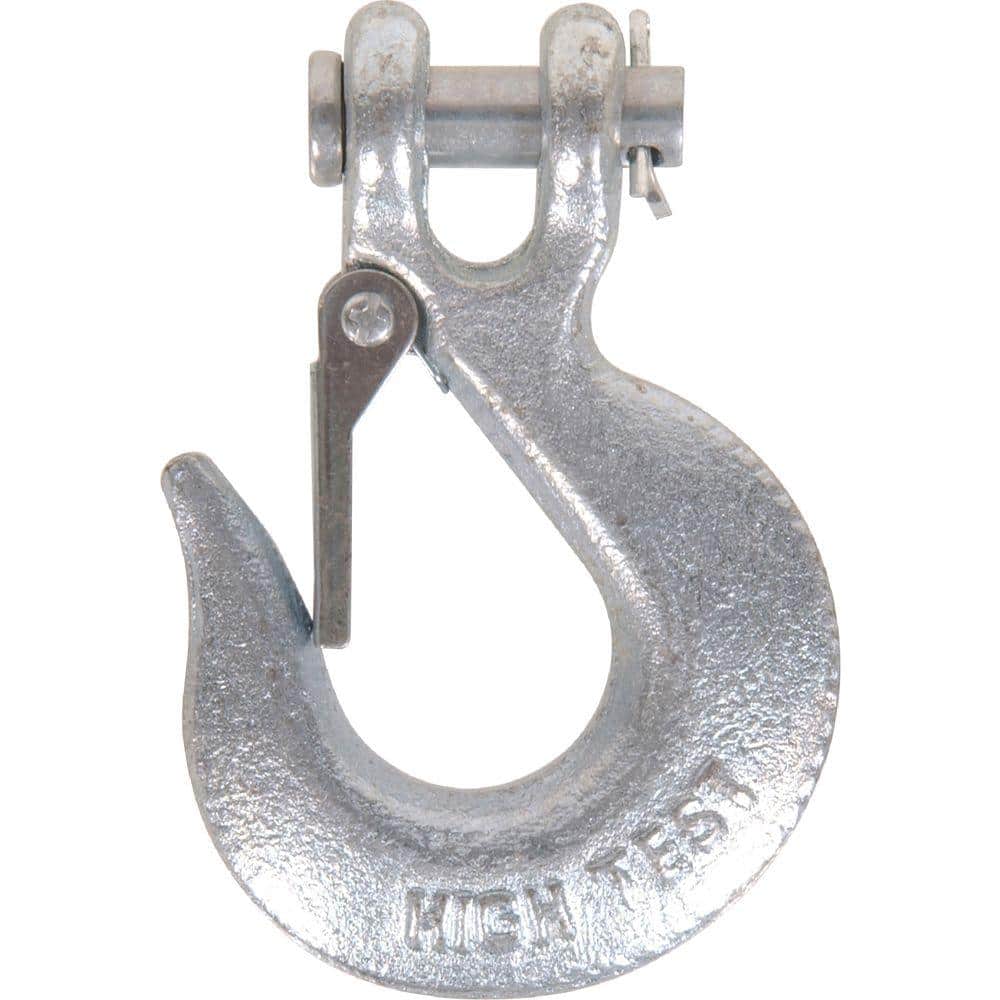 5/16 in. Zinc-Plated Forged Steel Chain Hook with Grade 43 in Clevis Type Slip Hook with Latch (5-Pack) - Hercitys
