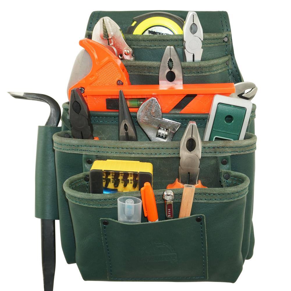 5-Pocket Leather Top Grain Oil Tanned Nail & Tool Pouch - Hercitys