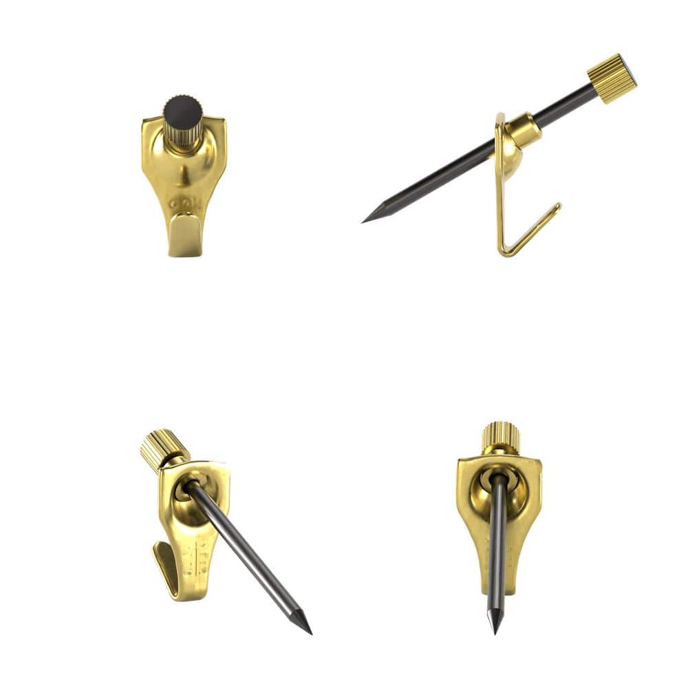 10 lb. Brass-Plated Steel Professional Picture/Mirror Hanging Hooks (35-Pack) - Hercitys