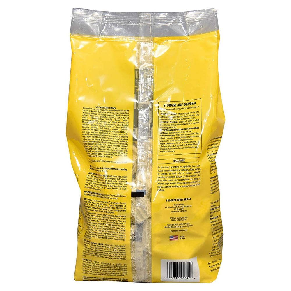 4 lbs./64 Bars All Weather Rat and Mouse Killer - Hercitys