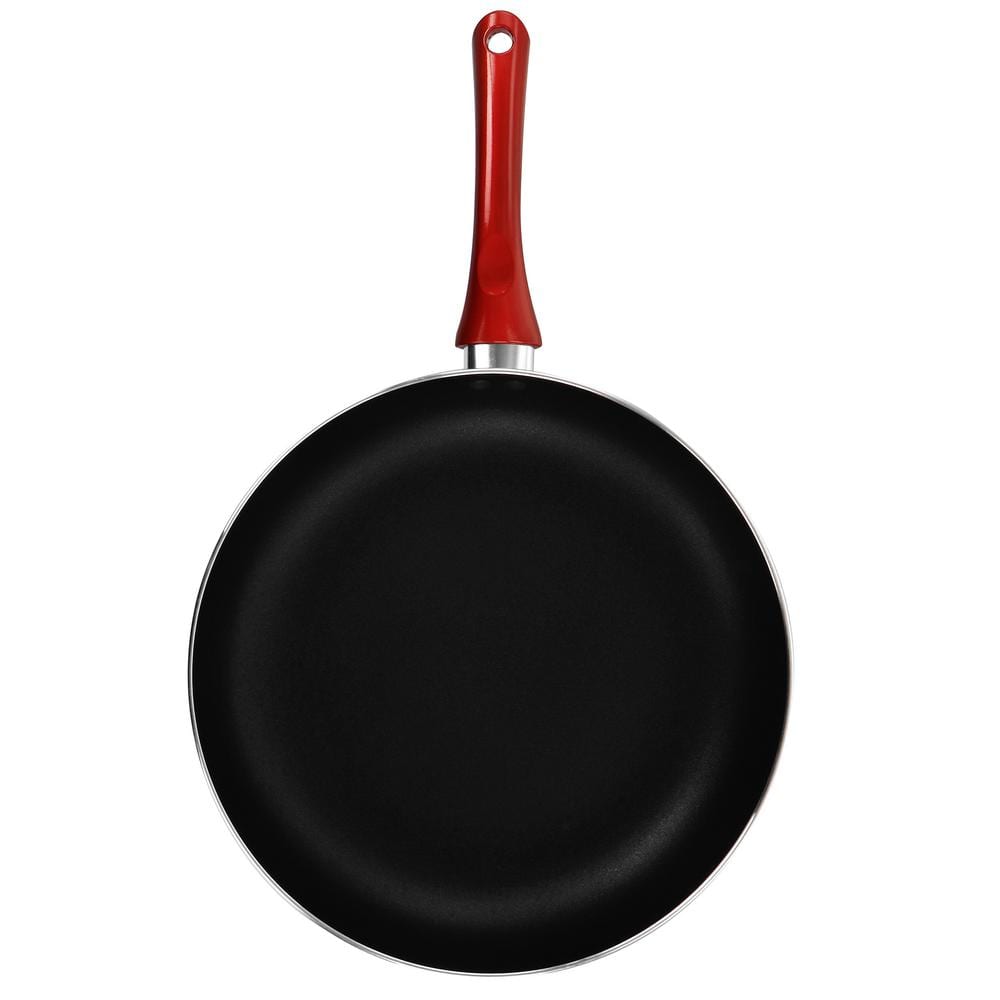12 in. Aluminum Non Stick Frying Pan in Red - Hercitys