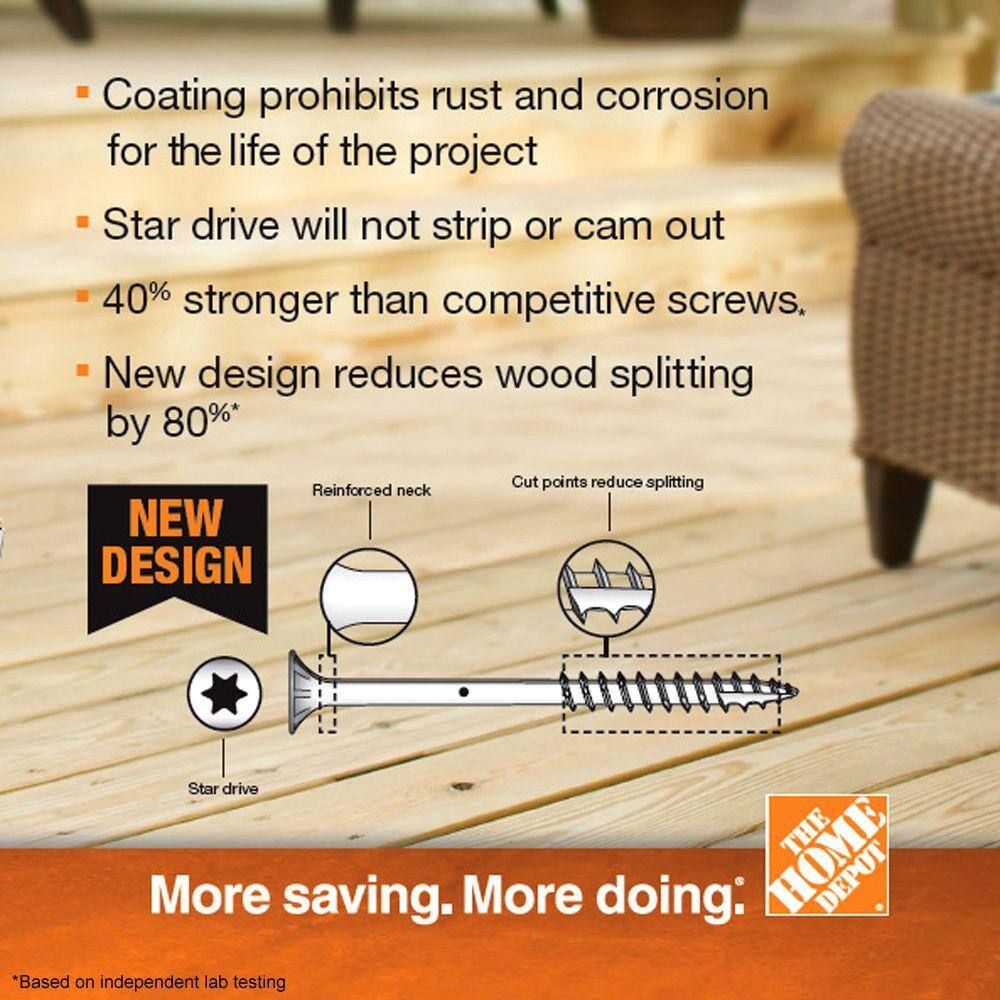 2-Pack #10 x 2-1/2 in. Brown Star Drive Pan-Head Composite Deck Screws (10 lb. / 742-Piece) - Hercitys