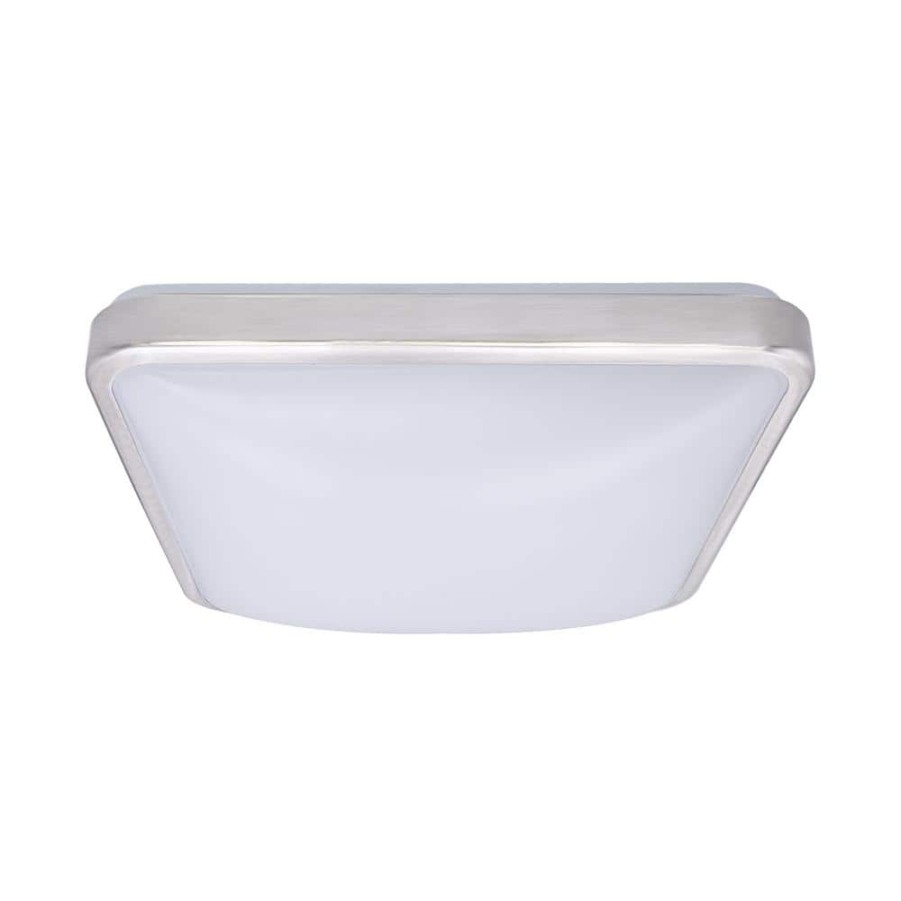 14 in. Brushed Nickel Dimmable LED Square Flush Mount Ceiling Light 4000K - Hercitys