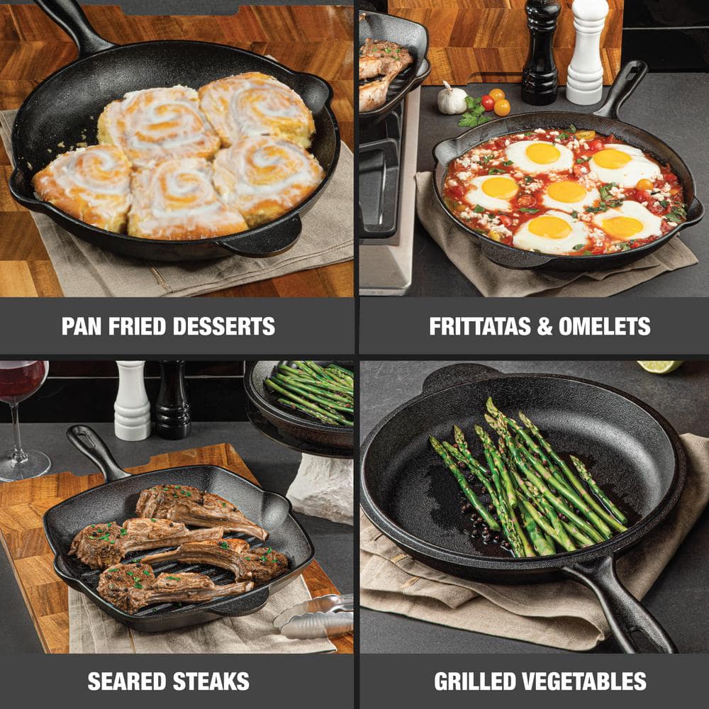 12 in. Pre-Seasoned Cast Iron Skillet - Hercitys