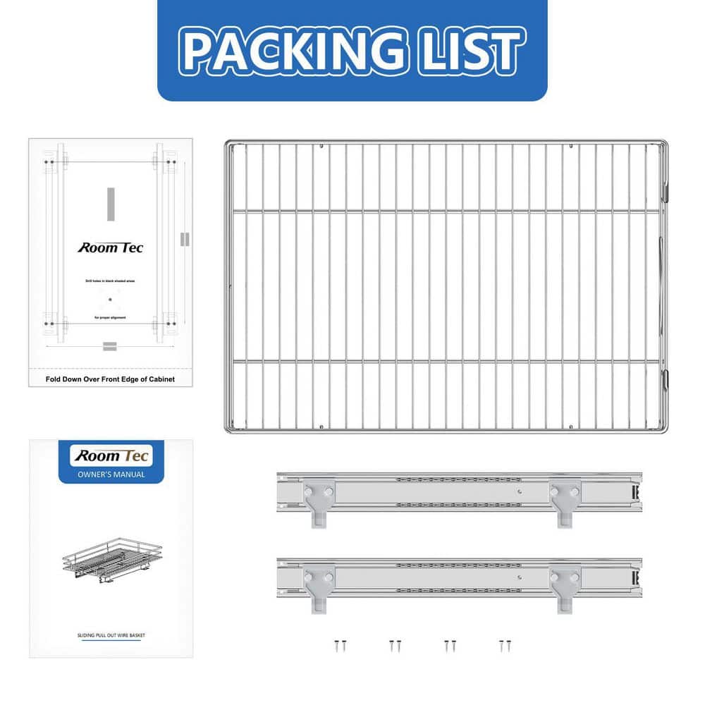 18 in. D x 4.6 in. H x 11 in. W Silver Metal Pull-Out Organizer - Hercitys
