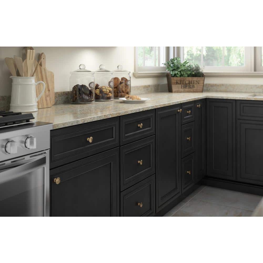 10-Pack Flat Round 1-3/16 in. (30 mm) Modern Champagne Bronze Cabinet Knobs - Hercitys