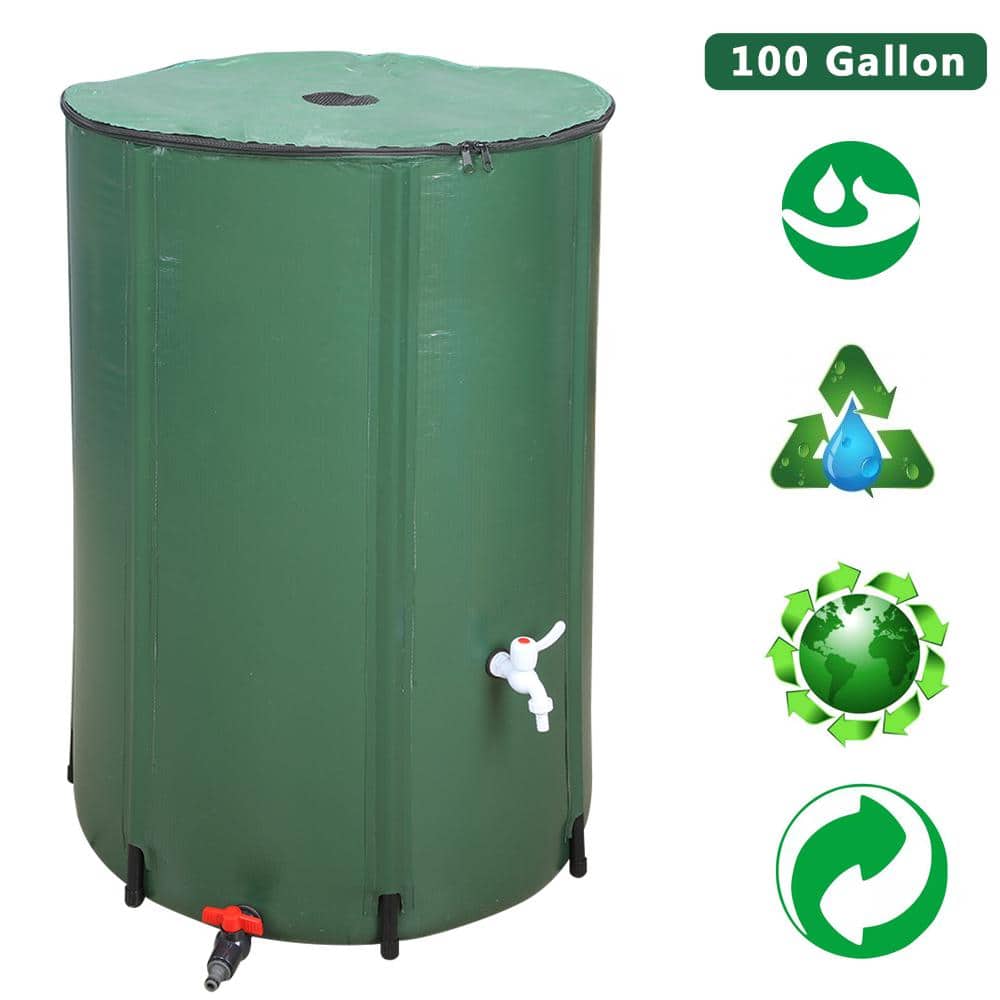 100 Gal. Green Rainwater Barrel - Hercitys