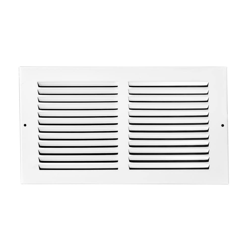 12 in. x 8 in. White Flat Return Air Steel Grille - Hercitys
