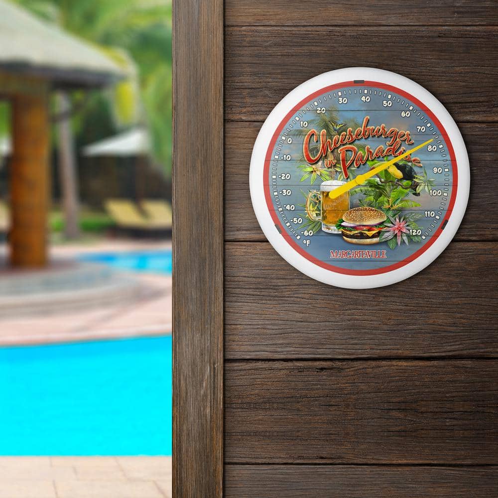 13.25-inch “Cheeseburger in Paradise” Margaritaville Analog Dial Thermometer - Hercitys