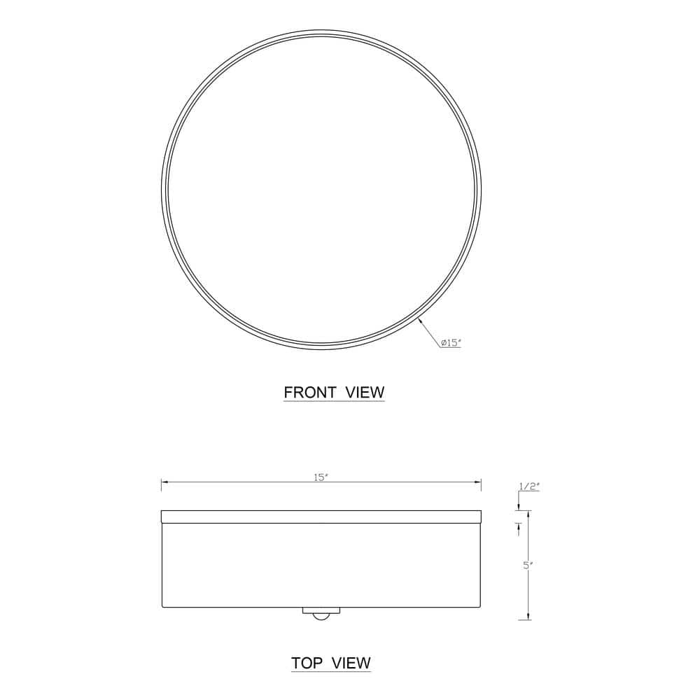 15 in. Brushed Nickel Dimmable 23-Watt Selectable LED Flush Mount Ceiling Light 3000K/4000K/5000K with Fabric Shade - Hercitys