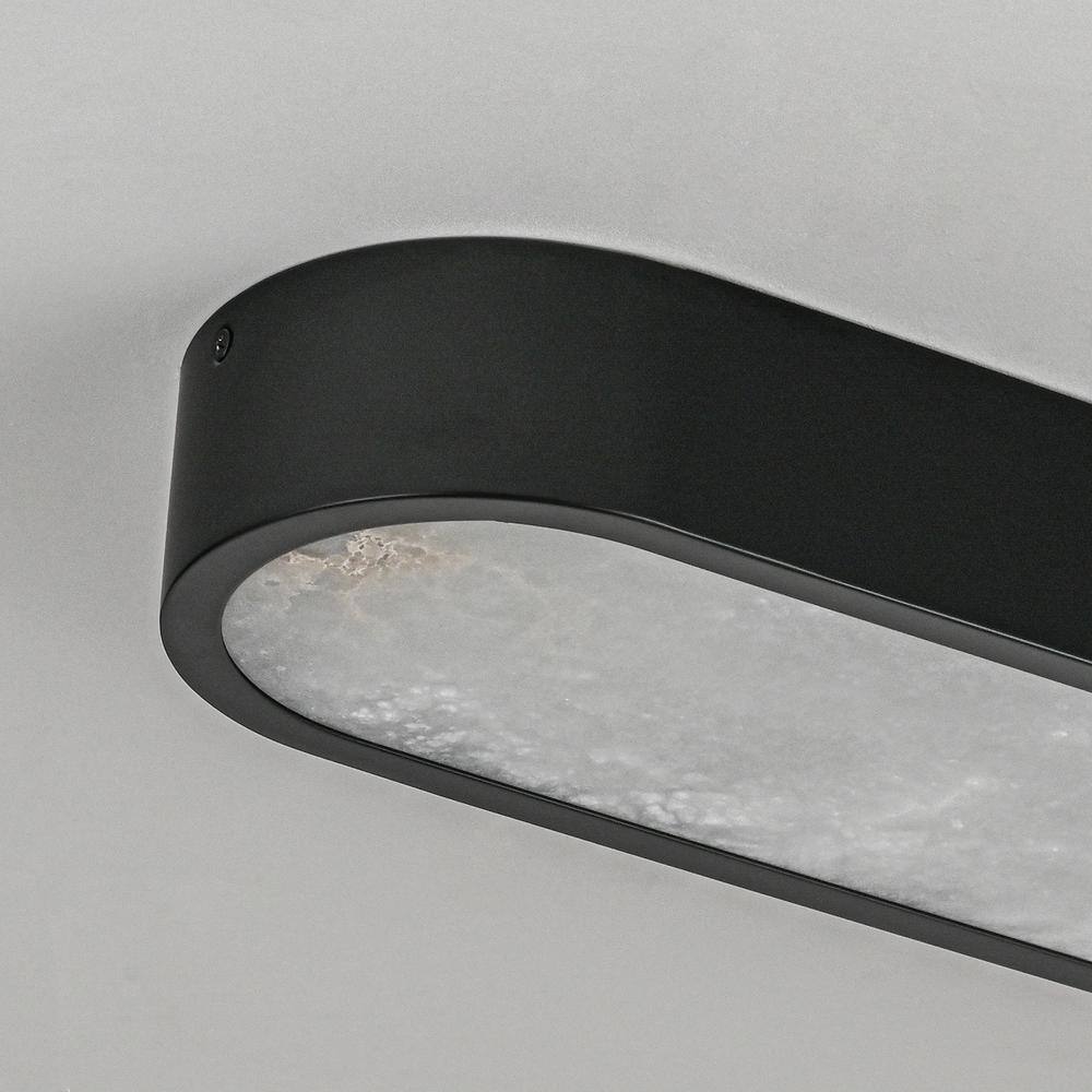 23.62 in. 1-Light Black Oval Integrated LED Flush Mount Ceiling Light - Hercitys