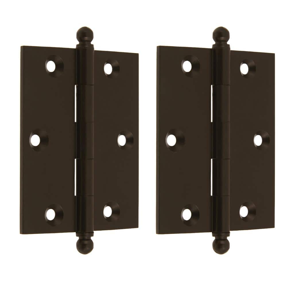 2-1/2 in. x 2 in. Polished Brass Soild Extruded Brass Loose Pin Mortise Cabinet Hinge (1-Pair) - Hercitys