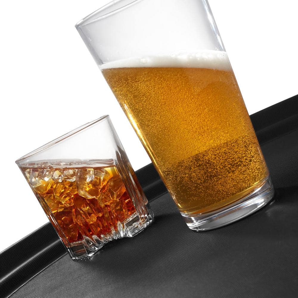 25 in. x 20 in. x .1.25 in. Oval Plastic Non-Slip Restaurant Serving Tray, Black – NSF Food Service - Hercitys