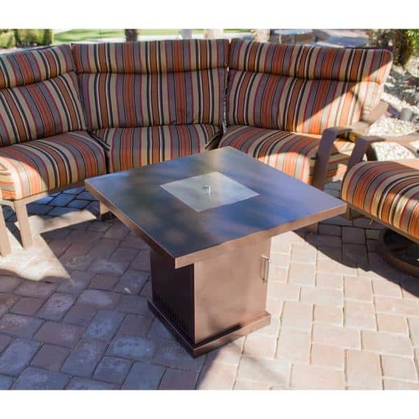 30 in. x 30 in. Propane Fire Pit in Hammered Bronze - Hercitys