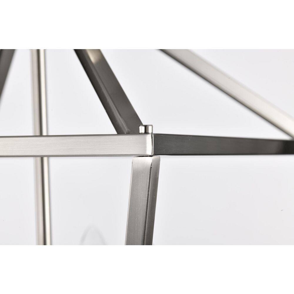 12 in. 4-Light Brushed Nickel Cage Lantern Farmhouse Semi-Flush Mount - Hercitys