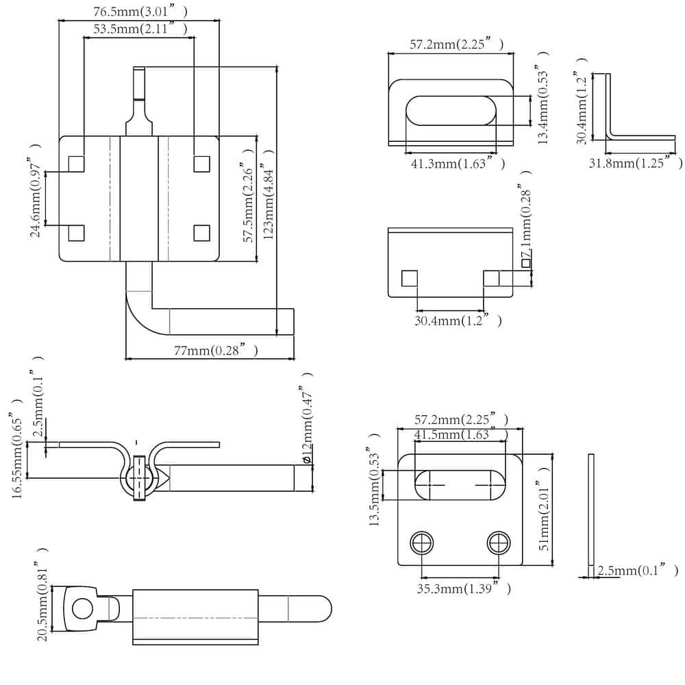 5 in. Black Heavy-Duty Gate Slide Bolt Latch - Hercitys