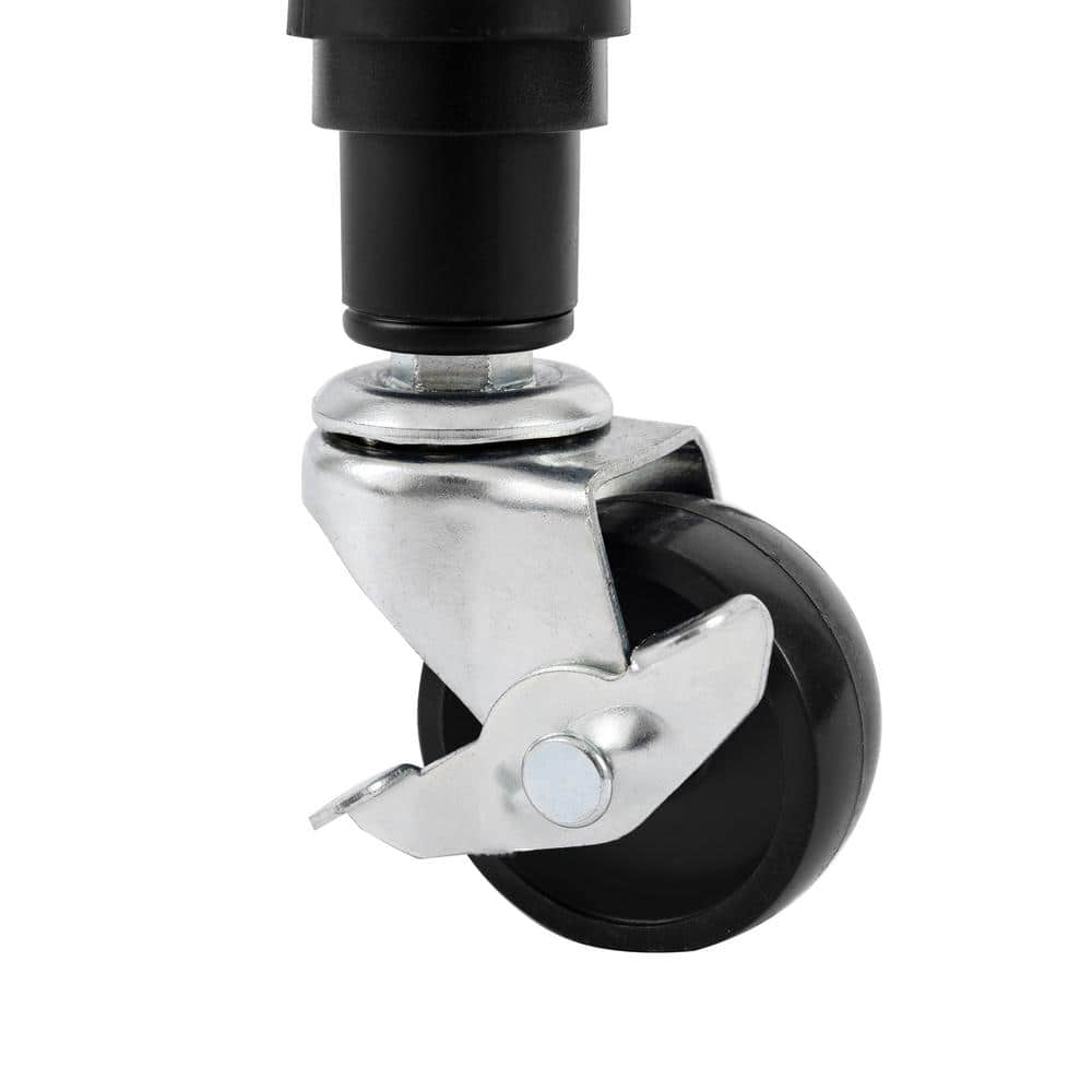 4-Tier Steel Wire Shelving System in Black (36 in. W x 14 in. D x 56.5 in. H) - Hercitys