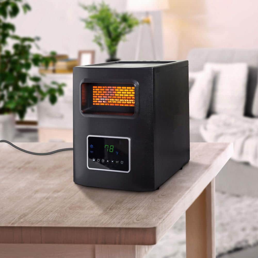1500-Watt Electric 4-Wrapped Element Infrared Heater with USB Charging - Hercitys