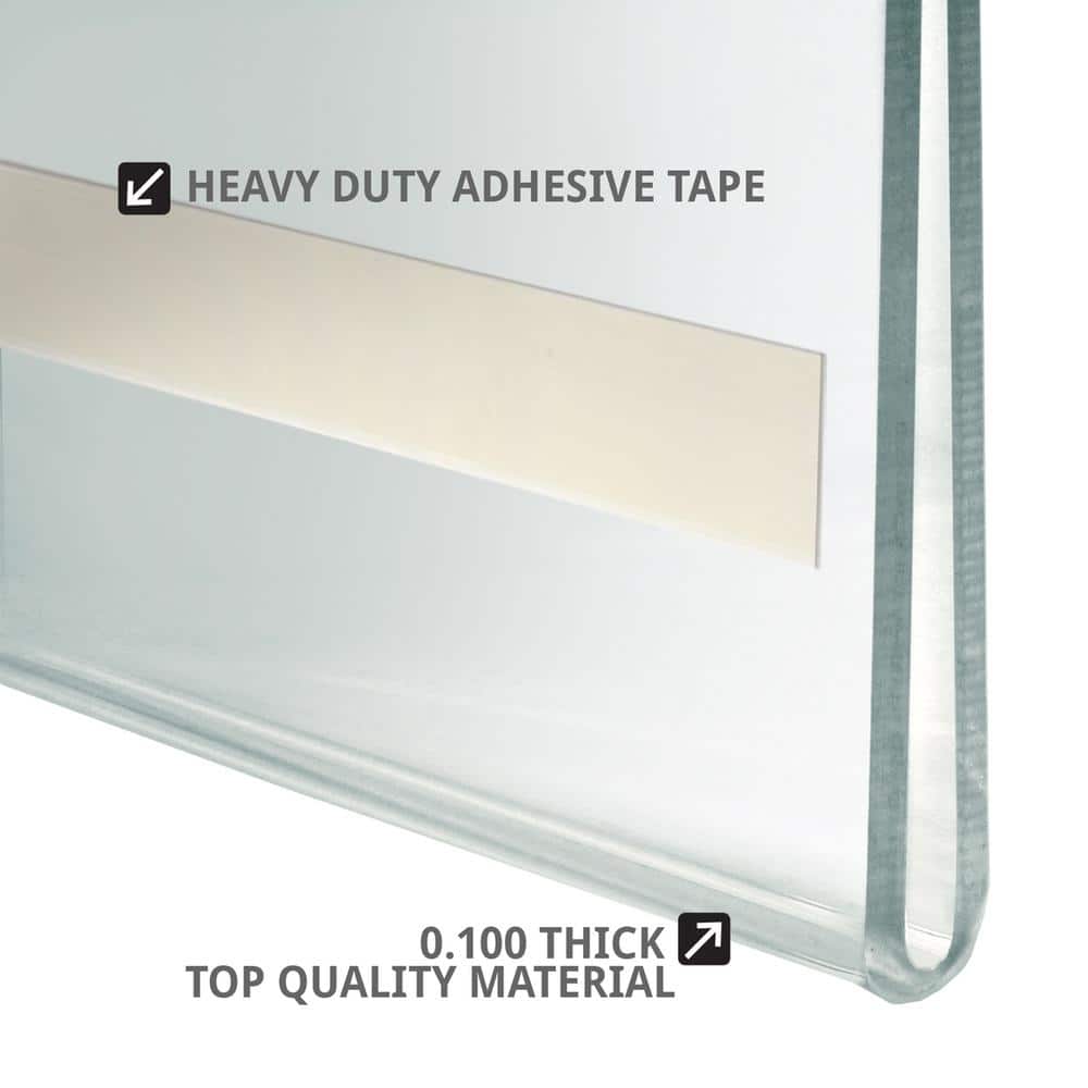 5.5 in. x 8.5 in. Acrylic Clear Wall U Frame with Adhesive Tape - Hercitys
