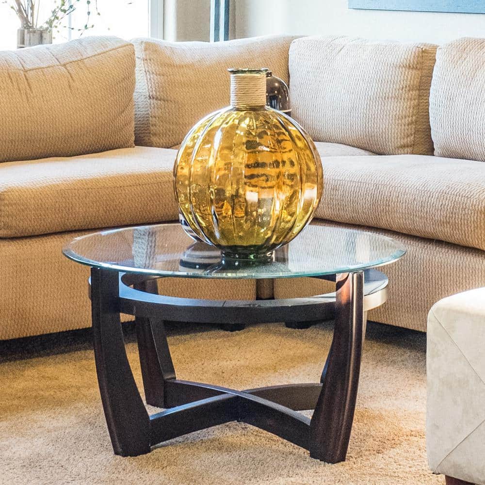 36 in. Clear Round Glass Table Top, 3/8 in. Thickness Tempered Beveled Edge Polished - Hercitys