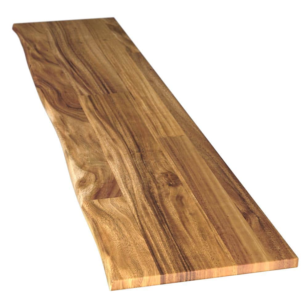4 ft. L x 25 in. D Unfinished Birch Solid Wood Butcher Block Countertop With Square Edge - Hercitys