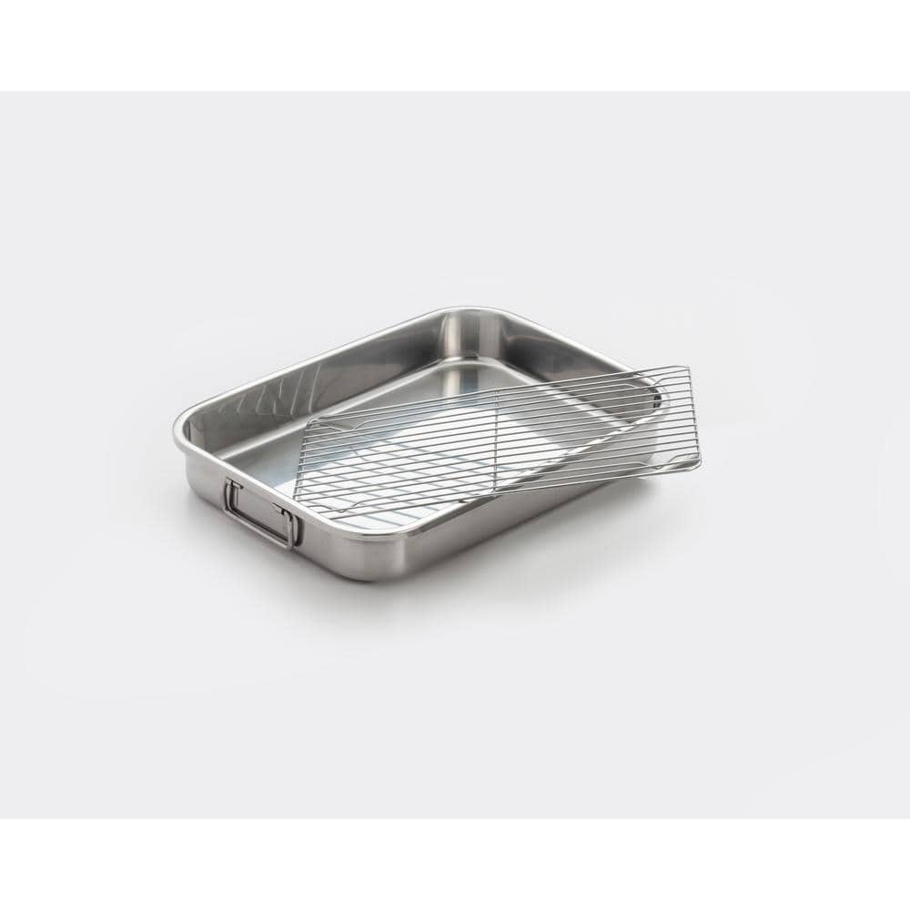 16.5 in. Stainless Steel Lasagna and Roasting Pan with Rack - Hercitys