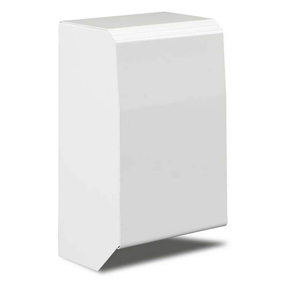 4 in. Left End Cap for Hot Water Baseboard Cover in Brite White - Hercitys