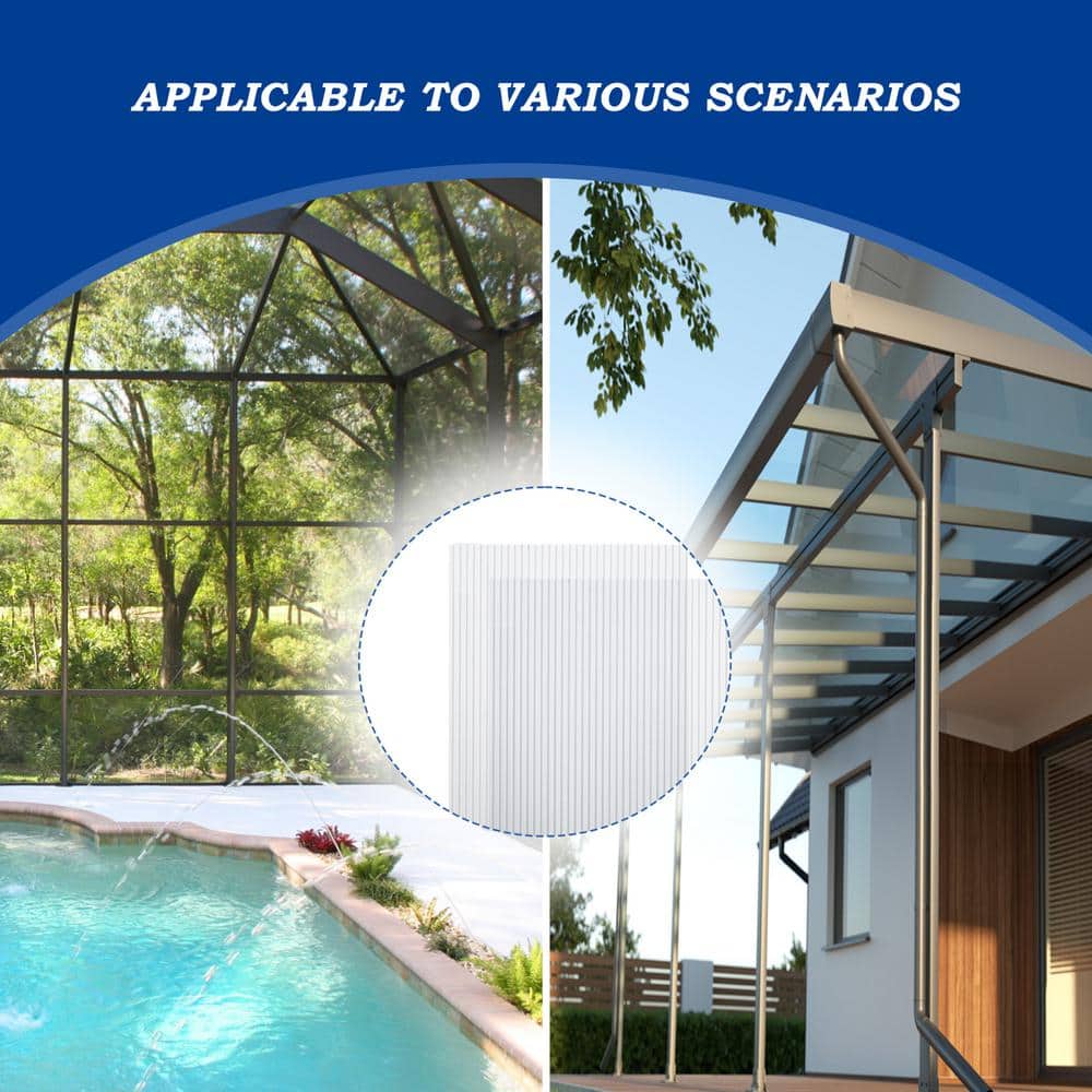 24 in. x 72 in. x 0.157 in. (4 mm) Clear Twin Wall Polycarbonate Sheet Greenhouse Panels 6-Piece - Hercitys