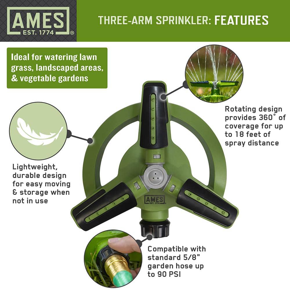 3-Arm Rotating Sprinkler System - Hercitys