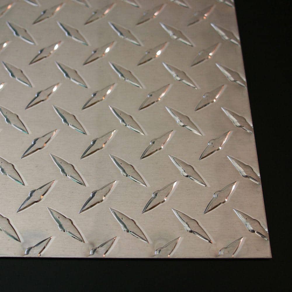 12 in. x 24 in. x .073 in. Diamond Tred Aluminum Sheet Metal in Silver - Hercitys