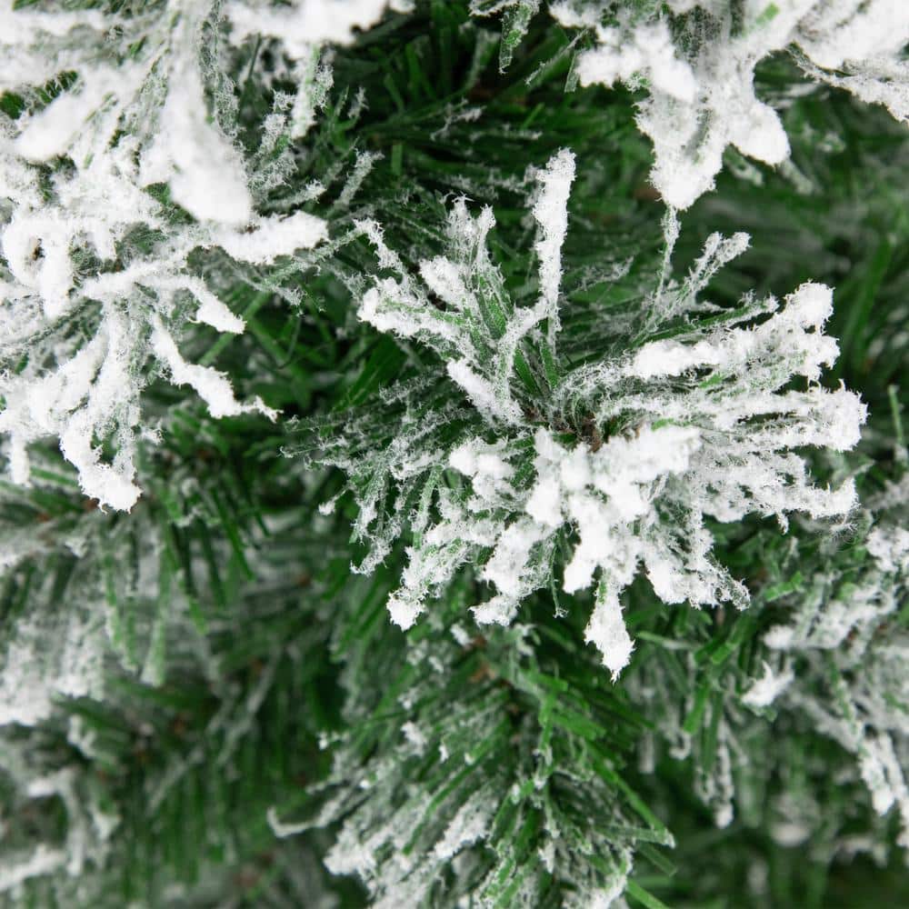 22 in. Flocked Pine Full Artificial Christmas Tree in Burlap Base, White, Unlit - Hercitys